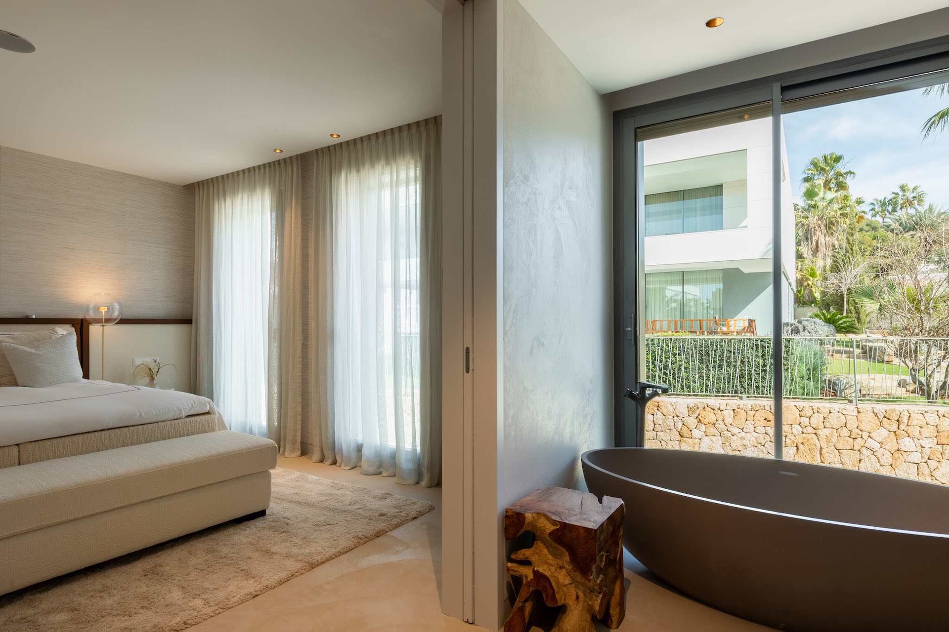 Resa estates Ibiza for sale Talamanca luxury apartment duplex master bedroom.jpg